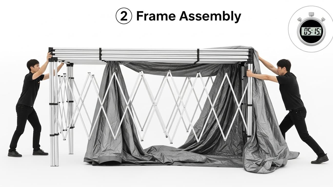 How to Set Up a Complete Outdoor Trade Show Booth in Under 20 Minutes