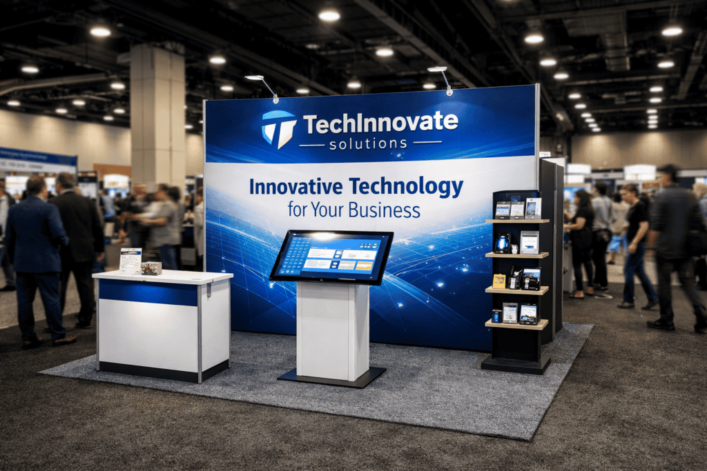 10x10 booth display setup