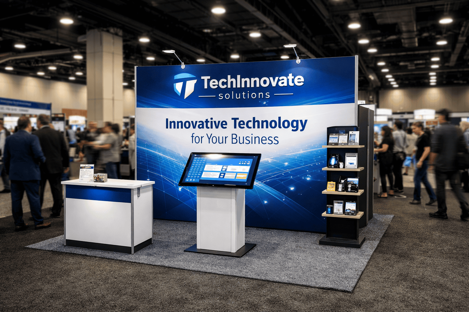 10x10 booth display setup